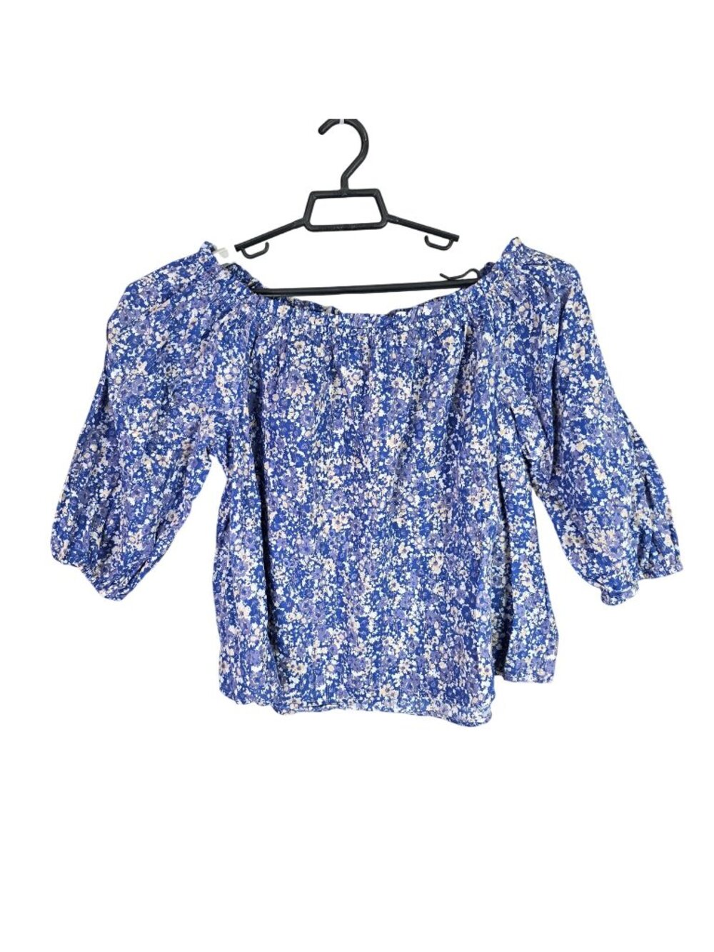 Womens Matilda Jane Good Hart Blue Floral Off Shoulder Top 3/4 Balloon Sleeves M